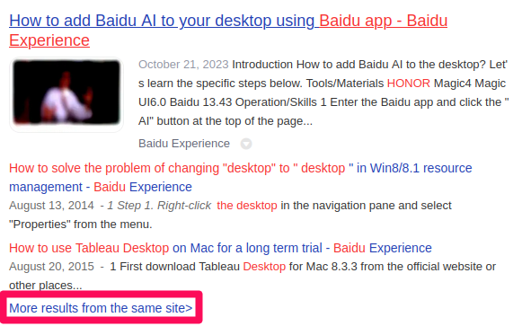 Example for Baidu